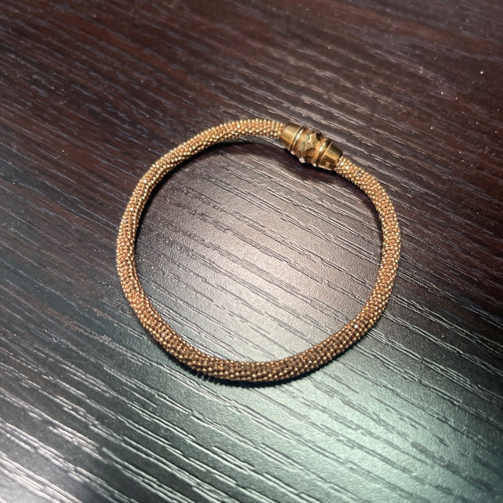 Gold Mesh Textured Bracelet Elegant Jewelry
